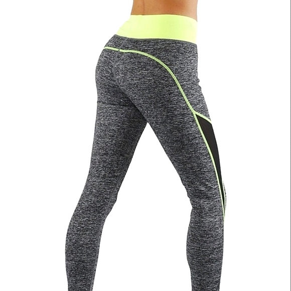 Women's Yoga Workout Pant Leggings with Mesh Cutout - Picture 6 of 8